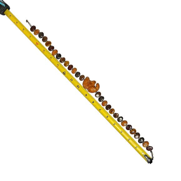 Kazuri ? Ceramic ? Brown Beaded Elephant Necklace Earthy Tribal Statement - Picture 4 of 6